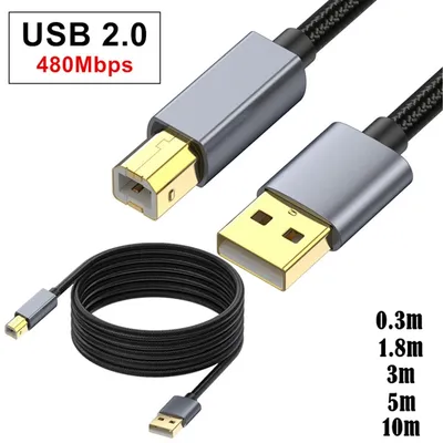 10M 5M 3M USB Printer Cable USB Type B Male to A Male USB2.0 Cable for Canon Epson HP ZJiang Label Printer USB 2.0 Printer Cable