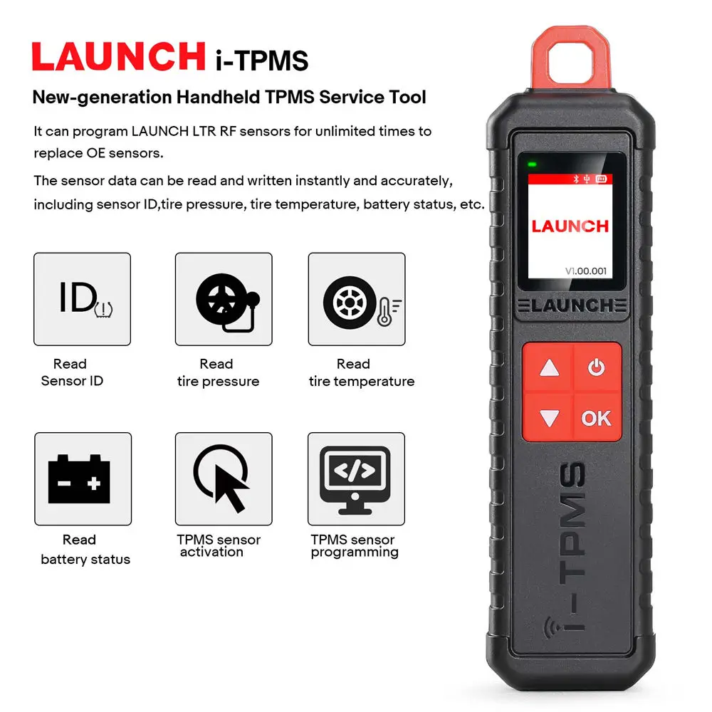 Einführung des i-TPMS Handheld-TPMS-Servicetools kann mit X-431-Scanner und der i-TPMS-App mit den 315/433-MHz-Sensoren gebunden werden Image