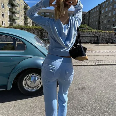 Plush Hoodies Pants Set Women's Fashion Blue Velvet Sports Set Streetwear Y2k Zipper Hoodie Sweatpants Two Piece Set Sweatshirt