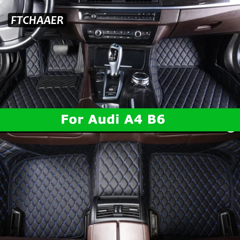 Tappetini per auto personalizzati FTCHAAER per Audi A4 B6 2000-2004 Tappeti per auto Accessorio per auto