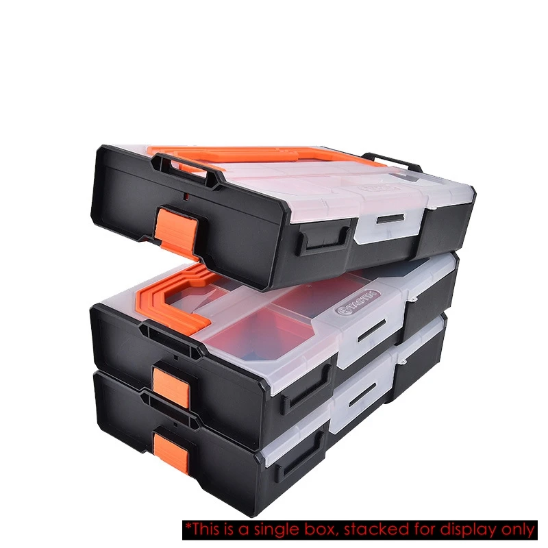 Boîte à outils empilable en plastique, boîte de pièces, boîte à outils multi-grilles, boîte de rangement portable pour vis d'outils conseillers, boîte à outils de réparation de tournevis