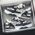Chaussures pour hommes 2025 baskets à plate-forme nouvelle tendance Design Graffiti chaussures de skateboard à lacets semelle souple chaussures de sport de plein air antidérapantes