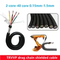 Câble blindé à chaîne de traînée CNC, câble flexible en PVC élastique, noyau en cuivre, résistant à l'huile et au bois, 20 AWG, 18 AWG, 22AWG, 2-20 AWG