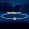 Sweetrain-Bracelet Moissanite en argent regardé 925 pour femme, plaqué or 14 carats, breloque, cadeau de joaillerie fine, original, 3mm, 0,1 ct