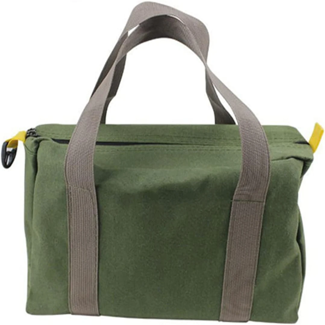 Sac à outils à large bouche, sac à outils en toile, sac de rangement d'outils robuste, sac fourre-tout à outils de grande capacité pour électriciens, puissance