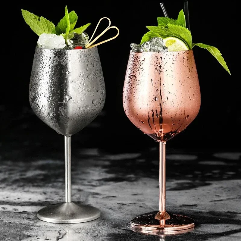 Nouveau verre en acier inoxydable Cocktail créatif verre à vin en métal Bar Restaurant verre à Champagne verre à vin rouge verres à boissons tasse de Bar