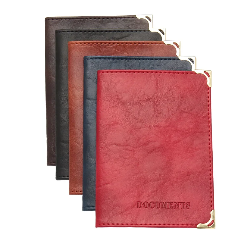 Sac de planificateur de conducteur en cuir PU pour hommes et femmes, couverture de passeport, documents de voiture rétro, porte-cartes de crédit, étui portefeuille