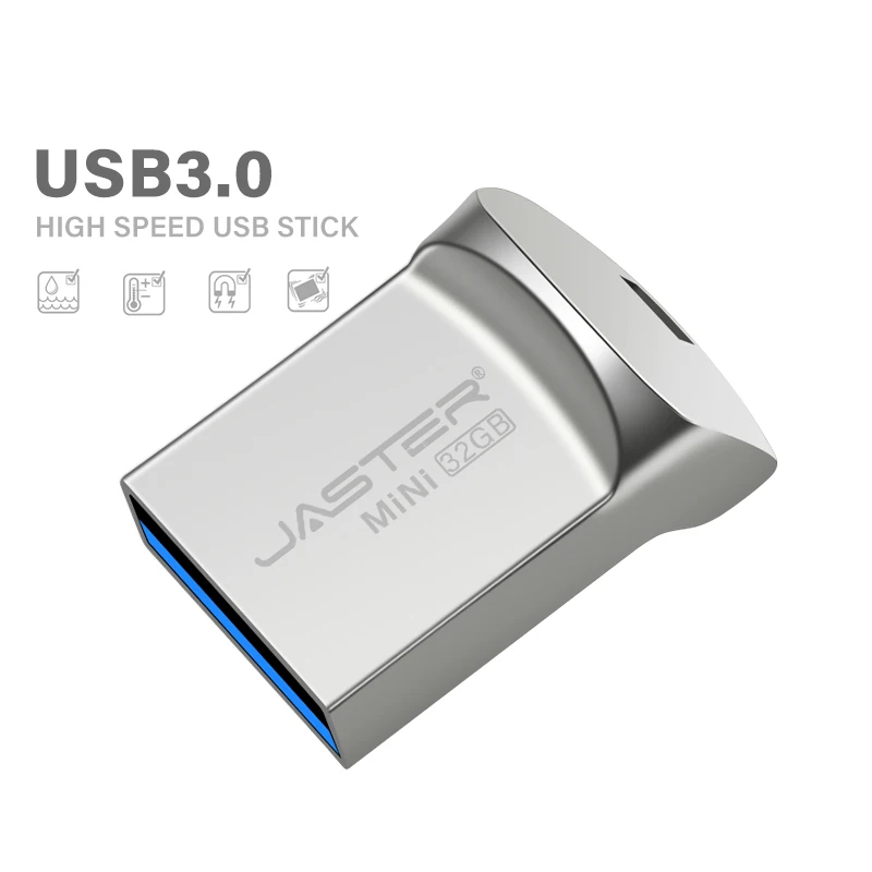 Super Mini clé USB 3.0, clé USB créative, clé USB argentée U, clé USB gratuite, clé USB noire, cadeau d