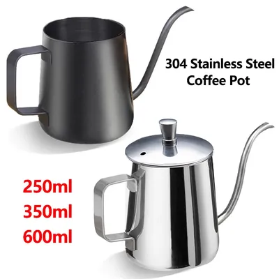 250ml/350ml/600ml Drip Kettle Coffee Tea Pot Stainless Steel Long Narrow Spout Gooseneck Pour Over