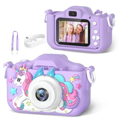 Unicorn HD Children Camera Toys Dual Front And Rear Cameras Selfie Video Camera Suitable For 3-12