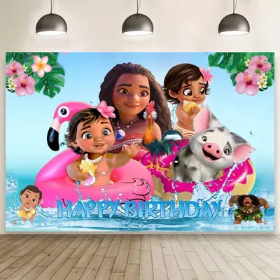 Baby Themed Ocean Birthday Backdrop for Birthday Decor Ocean Adventure Anime Backdrop Moana Festival