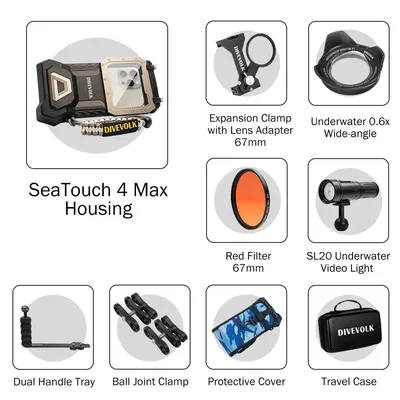 DIVEVOLK Seatouch 4 Max Mobile Diving Box Accessories Anti Loss Rope Filter Film Selfie Stick Camera