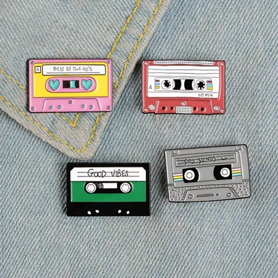 Best Song Pines for Bag Clothes Lapel Pins Old-school Badge Jewelry Gift Friends 90's Music Tape
