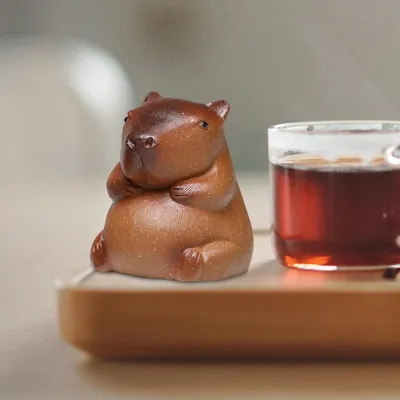 Capybara Tea Pet Statue Decoration Accessories Tea Ceremony Lovely Tea Pet Ornaments for Room Yoga
