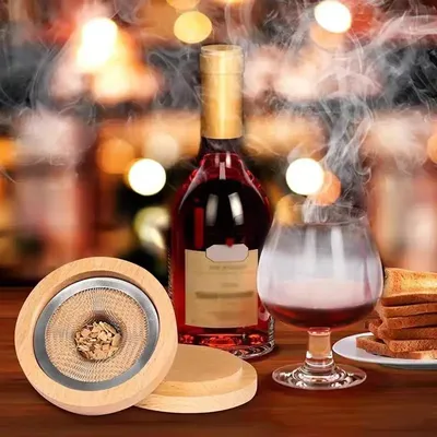 Cocktail Smoker Set Old Fashioned Beverage Smoker Infuser with 5 Flavor Wood Chips for Whiskey Bar