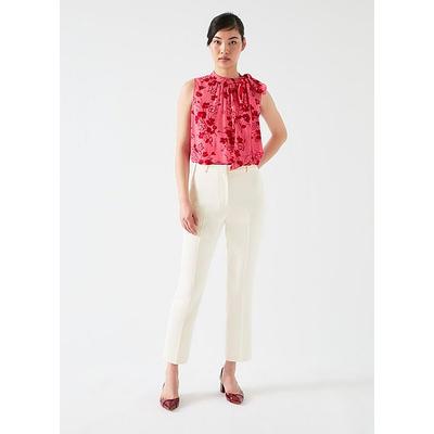 Lily Ivory Flat Front Trouser, Ivory