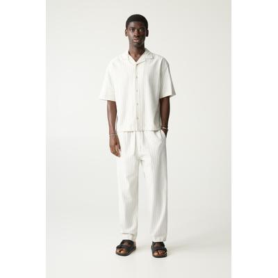Striped Linen Blend Jogger Trousers