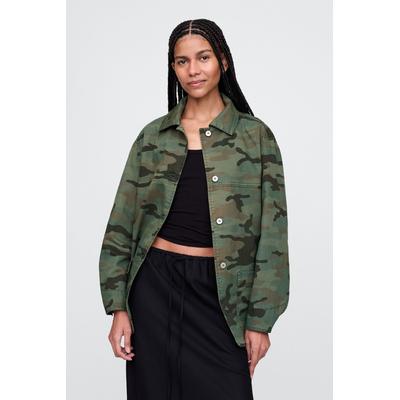 Gap Womens Green Camo Chore Jacket - Green