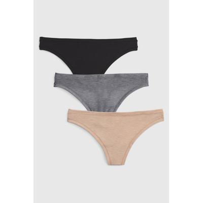 Gap Womens Black Thong Breathe Bikini 3-Pack - Black
