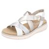 Riemchensandale REMONTE "Elisabeth Hurley-Collection", Damen, Gr. 36, gold (goldfarben, weiß, silberfarben), Leder, casual, Schuhe, Keilabsatz, Sommerschuh, Sandalette mit Kreuzbandage