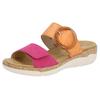 Pantolette REMONTE, Damen, Gr. 39, orange (orange, pink), Lederimitat, casual, Schuhe, Keilabsatz, Sommerschuh, Schlupfschuh mit Wechselfußbett