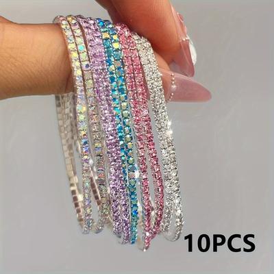 TEMU - Silvery-plated Set Rhinestones - , For & 's Image