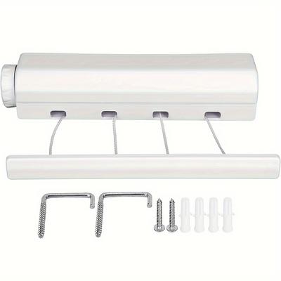 TEMU 1pc Retractable Multi-functional Drying Rack (4 Rope Models) Disassembled Washing Machine Indoor Tv Outdoor Wall-mounted Washing Machine Line Jumpsuit Image