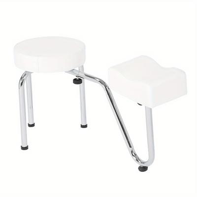 TEMU Adjustable White Tattoo Leg & Arm Rest Stool With Metal Frame – Comfortable Pedicure Foot Pad For , Salon Use, Or Home Spa Setup, Equipment | Sleek White Stool | Cushion, Foot Stool Image
