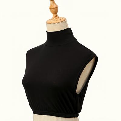 TEMU 1pc Elegant Solid Color Polyester Scarf Collar For Women - Breathable, Yarn-dyed, Inelastic Fabric, Suitable For Going Out - Comfortable Collar Tank Top Accessory Image