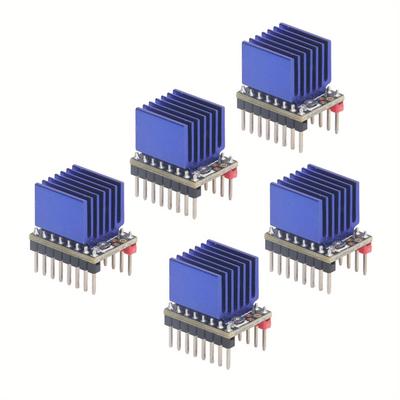 TEMU 5 Sets Stepper 2. 5a Uart Step Module For Tmc2208 Pcb Aluminum Alloy 3d Printer Driver Module Quiet High Accuracy Sensorless Functions For 3d Printer Main Control Boards 3d Printer Driver Module Image