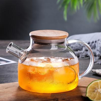 TEMU Large Capacity Glass Pitcher - Heat-resistant, Ideal For Iced Tea & Juice, 33.81oz/60.87oz, Home Use