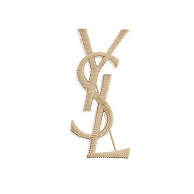 Logo-Shaped Brooch - Metallic - Saint Laurent Brooches