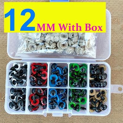 TEMU Pack Plastic Safety Eyes For Doll Making, Craft Eyes For Plush Toys, Mixed Color, And Easy-to-use Screw-in Eyes With Storage Case For Diy Projects, For Hobbyists And Professionals 14+