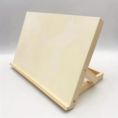 TEMU 1pc Portable Folding Wooden Easel, Adjustable Desktop With Board, Ideal For Sketching And Painting, Fiberboard