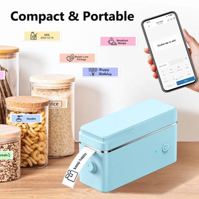 TEMU P31s Label Printer With Tape, Includes Portable Wireless Connection And Multiple Templates, File System Out Fast For Printing , Signs, Clothing Labels In Offices, Homes (blue)