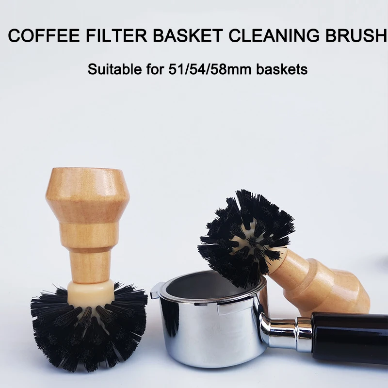 Kaffeekorb Pinsel Espresso Kaffeemaschine Reinigungsbürste Maschine Kaffee Schmutz Reinigungsbürste Holzgriff Reiniger Werkzeuge Image