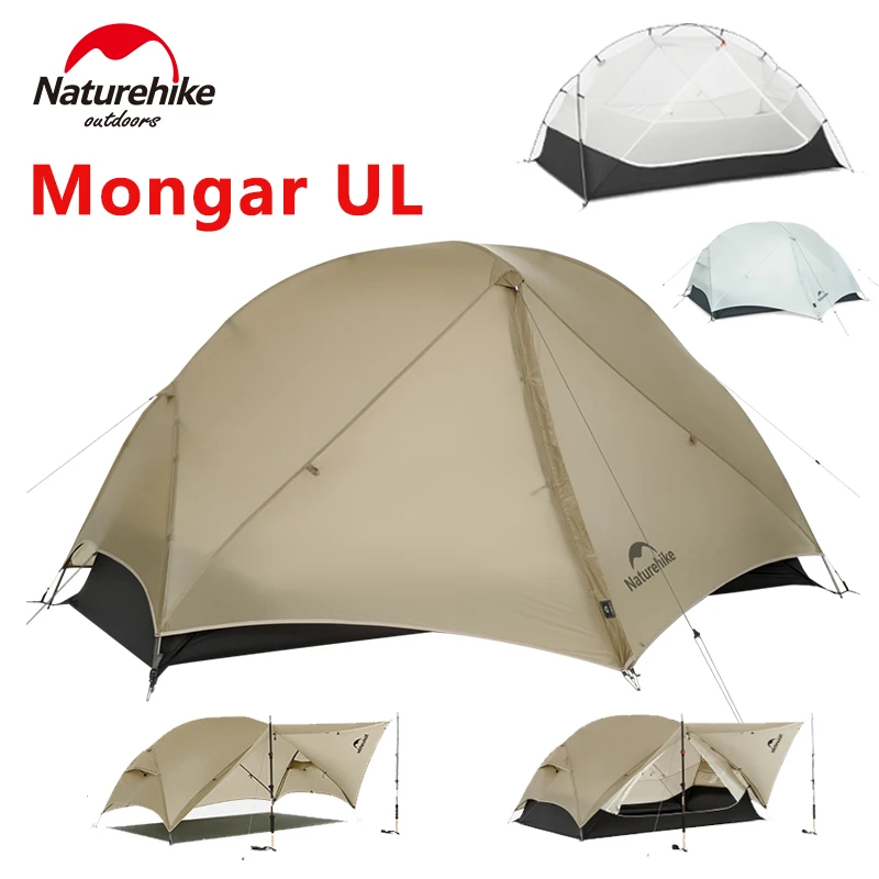 Naturehike Mongar UL-Zelt für 1–2 Personen, ultraleichtes 15D-Nylon, regenfest, doppellagig, für Camping, Outdoor, Wandern, Rucksackreisen, Radfahren Image