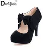 DORATASIA Neuheiten Große Größe 30-48 Mode Plattform High Heels Frauen Pumpen Frühling Sommer Bowtie Hochzeit Schuhe Frau