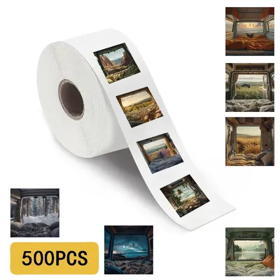 500PCS Camping Landschaft Rolle Aufkleber Scrapbooking Notebook Y2k Mode Geschenk Bunte Graffiti Image