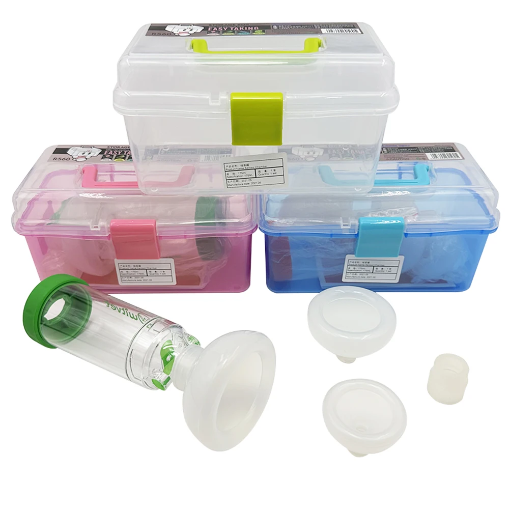 Neue Haustier Katze Hund Aerosol Kammer Tank Spacer Assist Inhalation Pumpe Vernebler Manuelle Kunststoff Silikon Maske Tier Klinik Image