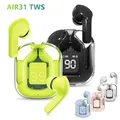 Auricolare Bluetooth wireless vero design trasparente con display digitale a LED Auricolari TWS con suono stereo per lavoro sportivo-Air 31