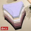 6 pezzi mutandine senza cuciture da donna slip ultra sottili in seta di ghiaccio intimo femminile morbido da donna lingerie sexy a vita bassa mutandine elastiche alte