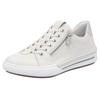 Slip-On Sneaker RIEKER, Damen, Gr. 38, silber (sanftes weiß, silberfarben), Leder, Lederimitat, sportlich, Schuhe, Slipper, Schlupfschuh, Halbschuh, Freizeitschuh in schmaler Form, Topseller