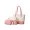 elegantes, stilvolles zweifarbiges Patchwork-Handtaschen-Set für Damen mit Quastenverzierung - Handtasche, Umhängetasche und kleine Tasche - perfekt für die tägliche Freizeit und den Weg zur Arbeit
