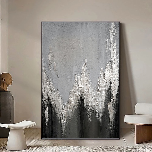 Mintura handgefertigte abstrakte Landschaftsölgemälde auf Leinwand, Wandkunst, Dekoration, modernes Bild für die Inneneinrichtung, gerolltes, rahmenloses, ungedehntes Gemälde Image