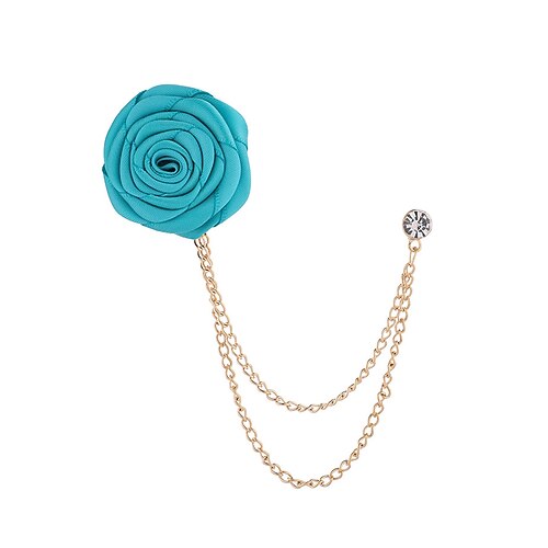 Anstecknadel mit roter Rose und goldener Kette – elegantes Herren-Accessoire für Anzüge und Smokings – perfekt für Hochzeiten, formelle Veranstaltungen und besondere Anlässe Image