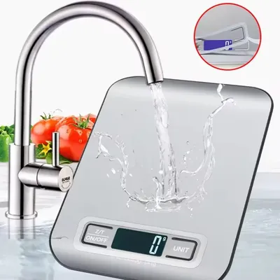 Digital Kitchen Scale LED Display 5kg/1g Stainless Steel Panel Electronic Scales Home Jewelry Food