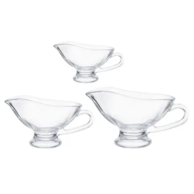 Glass Gravy Boat Dish with Handle Kitchen Glassware Serving Utensils for Dining Sauces,Salad