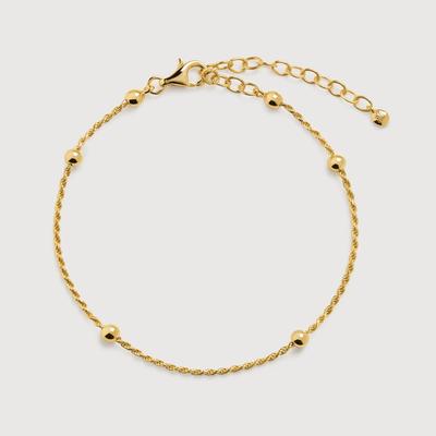 Gold Beaded Rope Chain Bracelet