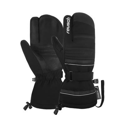 Fäustlinge REUSCH "Conan R-TEX XT Lobster", Damen, Gr. 10, schwarz-weiß (schwarz, weiß), 86% Polyester, 10% Ziegenleder, 4% Polyurethan, mehrfarbig, sportlich, Handschuhe, mit wasserdichter und atmungsaktiver Funktion Image